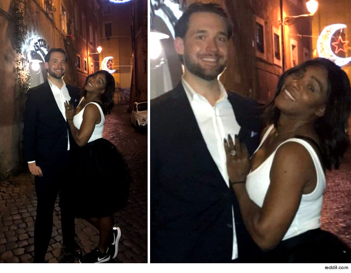 Serena Williams Shows Off Huge Diamond Ring During Date Night With FiancÃ© Alexis Ohanian