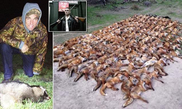 Ex-football star Vinnie Jones posts photo of 100 foxes he shot dead