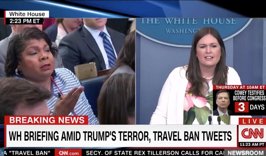 Where's Sean? April Ryan Has Awkward Exchange With Sarah Huckabee Sanders on Spicer