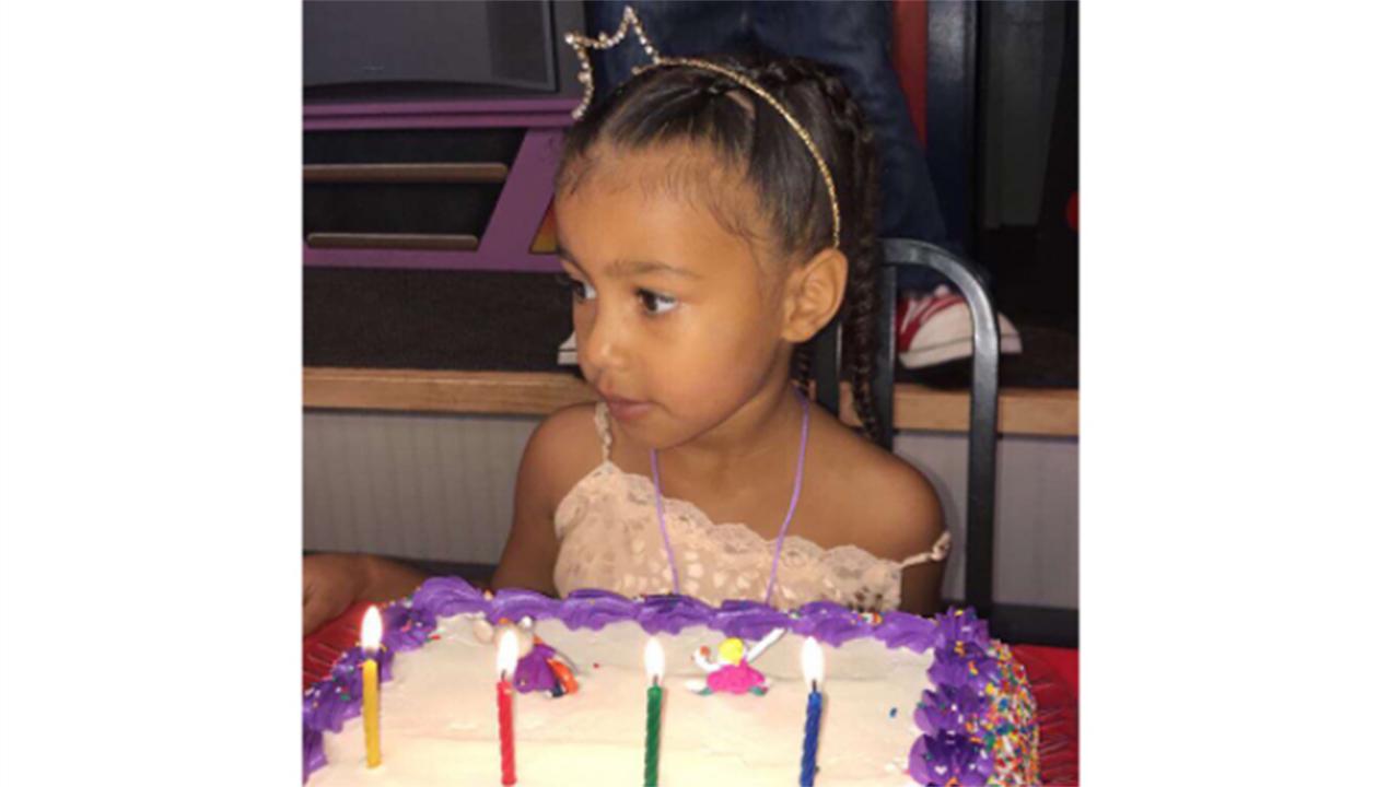 North West Celebrates Her Fourth Birthday With Giant Balloon Display and Colorful Cake: Pics!