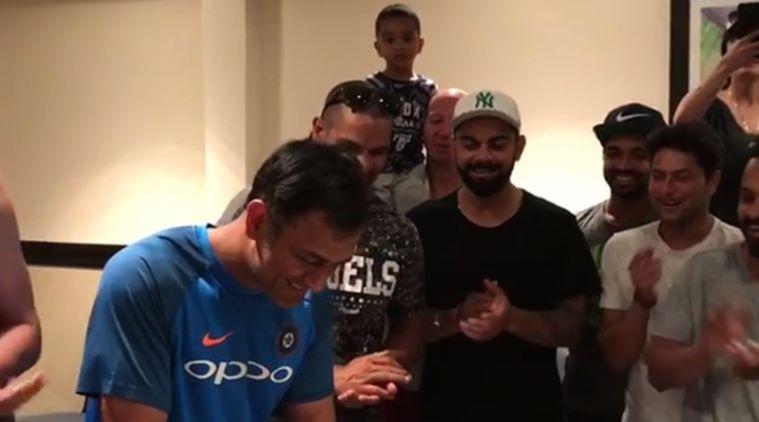 MS Dhoni celebrates birthday with teammates, family; watch video