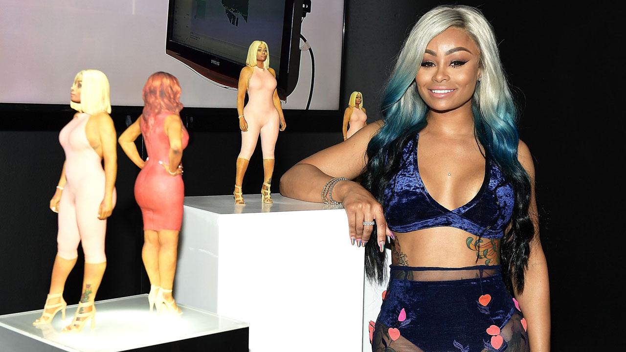 Blac Chyna Is Surrounded by Replicas of Herself as She Turns Heads in Velvet Bra and Sheer Skirt