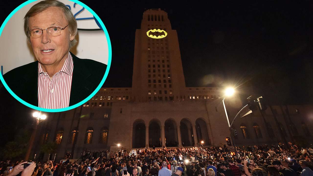 Los Angeles Lights the Bat-Signal in Honor of the Late Adam West