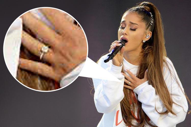 Ariana Grande's fans think she's engaged to Mac Miller after she wears enormous diamond at One Love Manchester