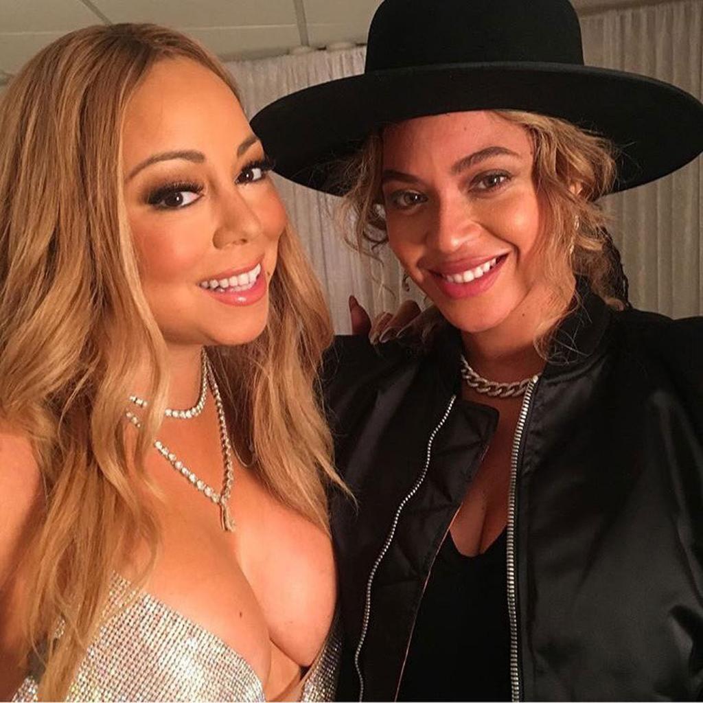 Beyonce Visits Mariah Carey       's Christmas Show in N.Y.C