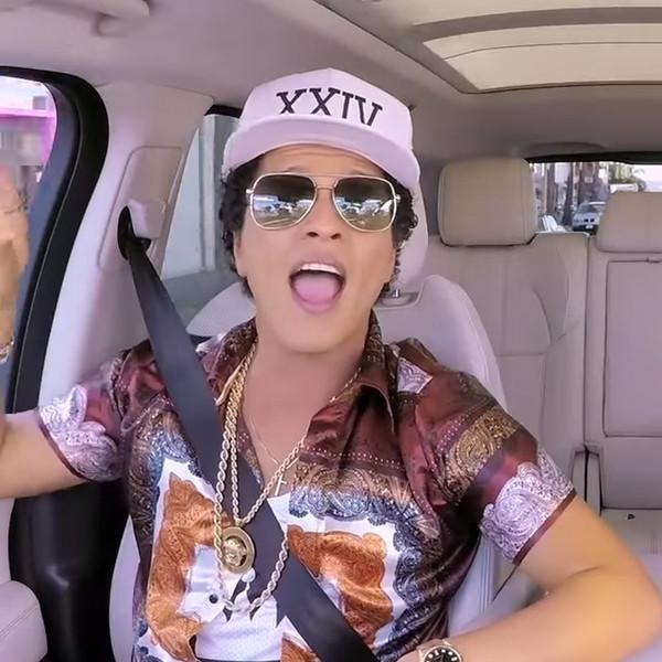 Bruno Mars' Carpool Karaoke Is Filled With Costume Changes, ''Wine and Wet Wipes'' and Sexy Dance Moves