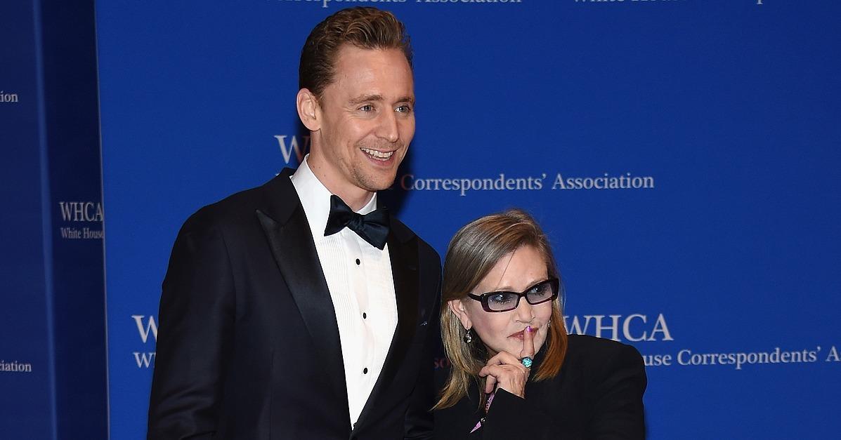 Carrie Fisher Attends White House Correspondents' Dinner With Her Dog, Cuddles Tom Hiddleston