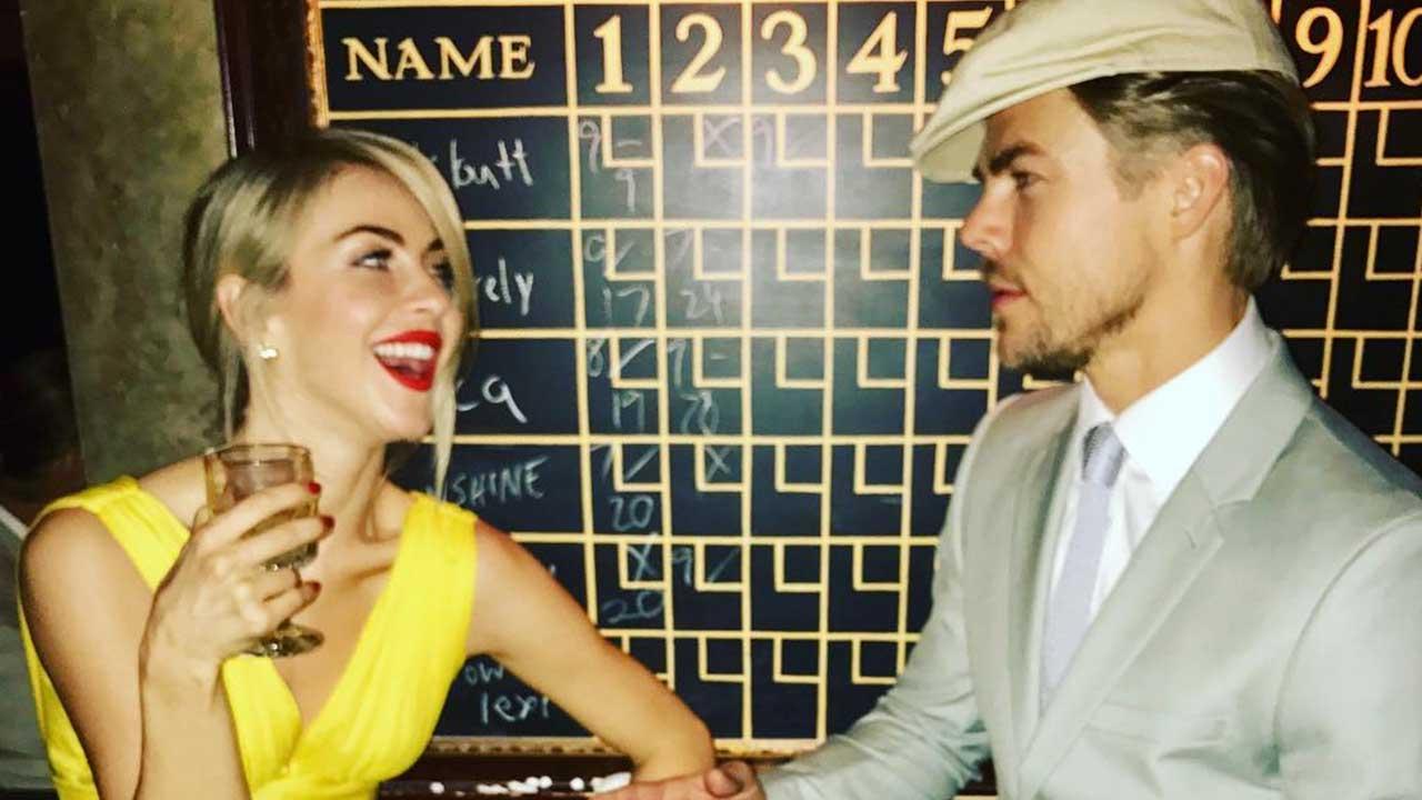 Derek and Julianne Hough Rock Amazing 'La La Land' Outfits at Nina Dobrev's Bowling Alley Birthday Bash