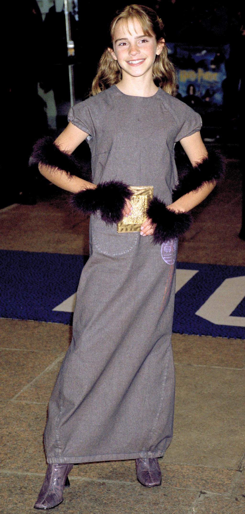 Emma Watson Cringes at Her First Movie Premiere Outfit from 2001:       'I Thought I Looked Amazing        