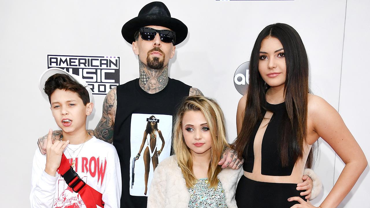 Exclusive: Travis Barker Brings His Adorable Kids to the AMAs: 'This Is My Support Group'