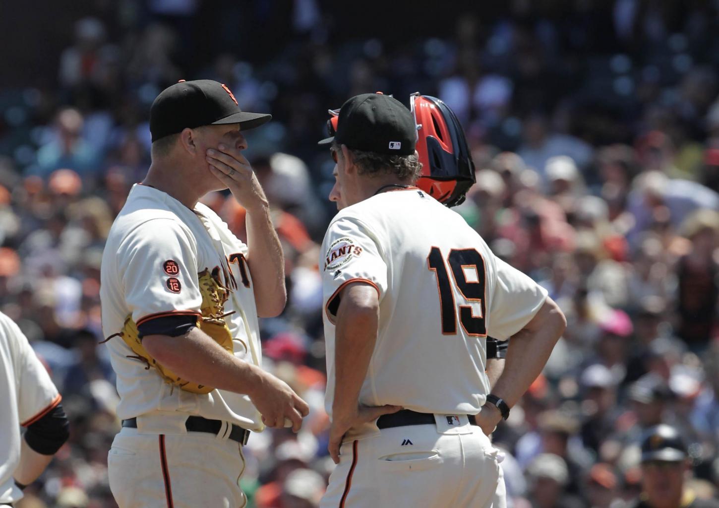 Giants place Cain on DL with back injury, plus Bumgarner  's Cy Young hopes, lineup