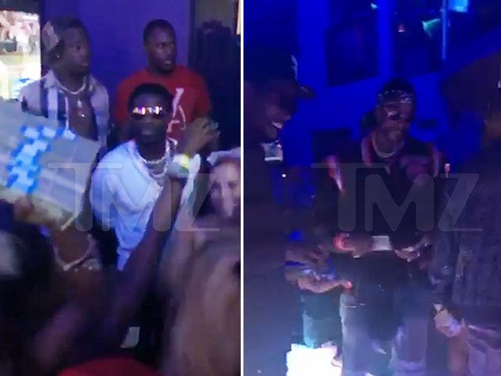 Gucci Mane & 2 Chainz -- Throwing Stacks All Over Atl Strip Club (Video)