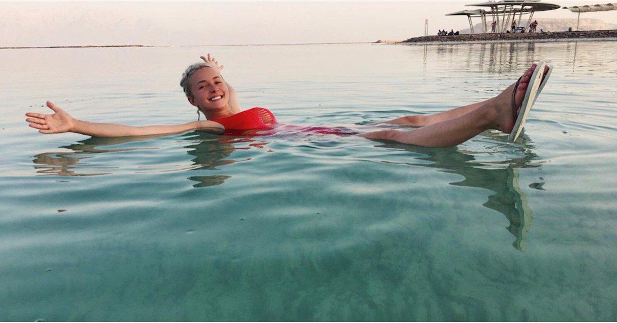 Hayden Panettiere Appears Happy and Healthy While Swimming in the Dead Sea