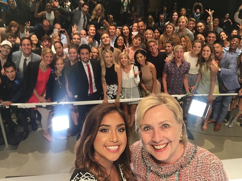 Hillary Clinton Takes Giant Selfie with Digital Content Creators at Town Hall Discussion: 'We Have to Send This to Ellen!'