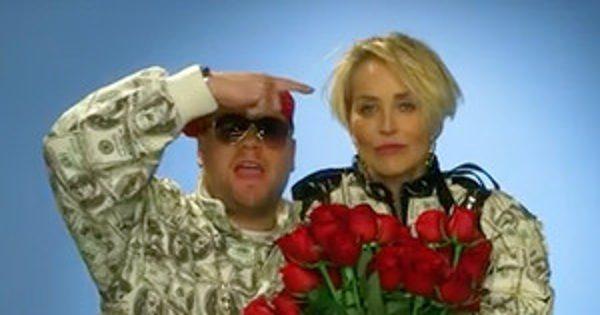 James Corden and Sharon Stone Film a Rap Video to Help Her Score a Quality Date