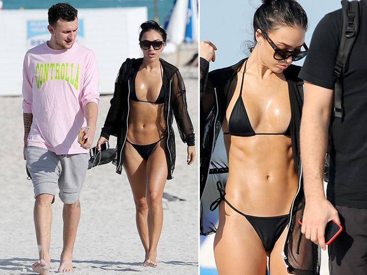 Johnny Manziel Hits the Beach with Smokin' Hot Lady Friend (Photo Gallery)