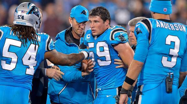 Luke Kuechly       's scary injury casts cloud over Panthers      '  win against Saints