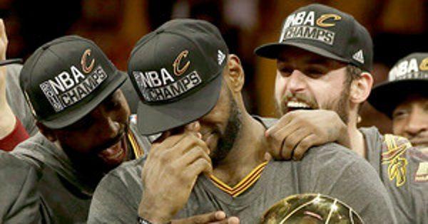 LeBron James Is Overcome With Tears After the Cleveland Cavaliers Win Game 7 of the NBA Finals