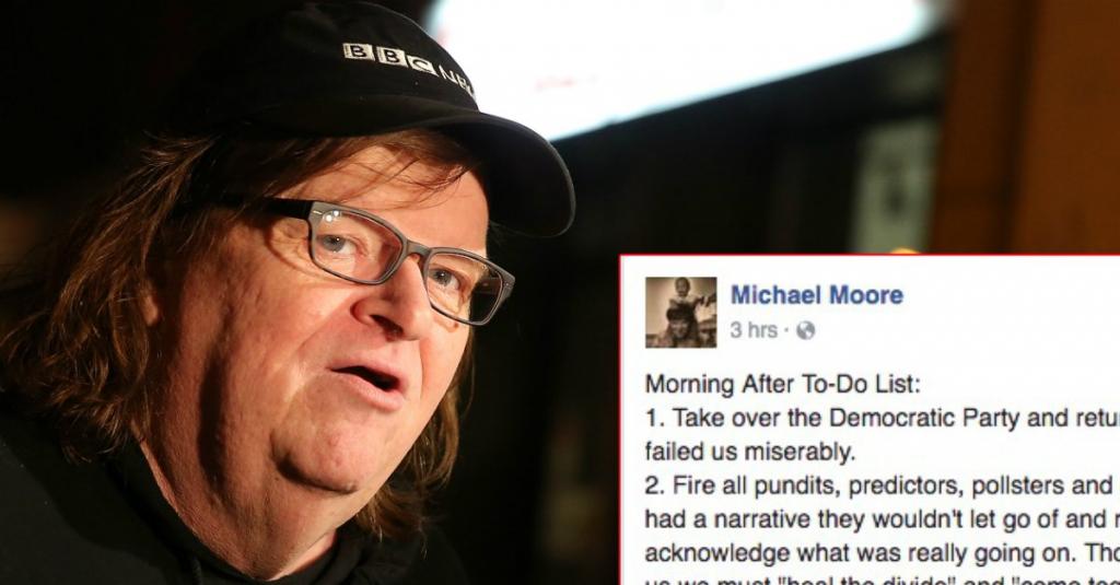 Michael Moore's 5-Point Plan Post Is Being Shared By 30,000 People An Hour
