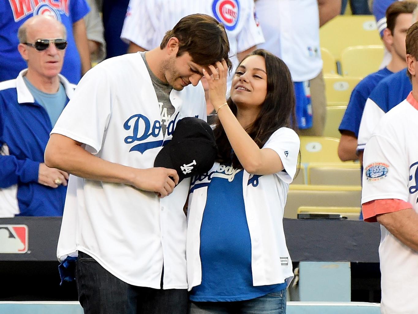 Mila Kunis and Ashton Kutcher Enjoy a Date Night Cheering on the Dodgers