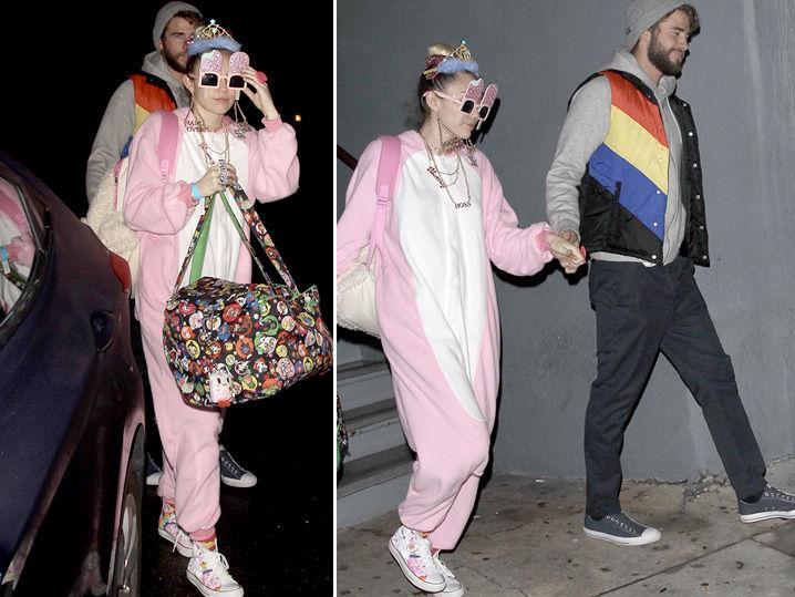 Miley Cyrus & Liam Hemsworth A Walking Rainbow, But Something's Missing (Photo Gallery)