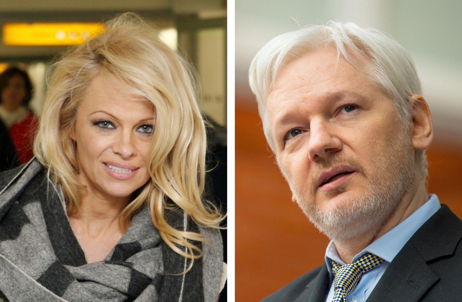 Pamela Anderson Visits WikiLeaks      '  Julian Assange, Brings Him       'A Nice Vegan Lunch        