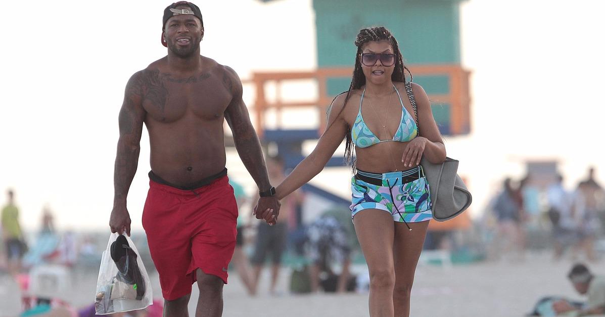 Taraji P. Henson Holds Hands With a Shirtless Stud on the Be