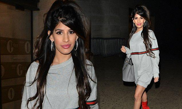 Jasmin Walia steps out in thigh skimming dress and sexy scarlet boots