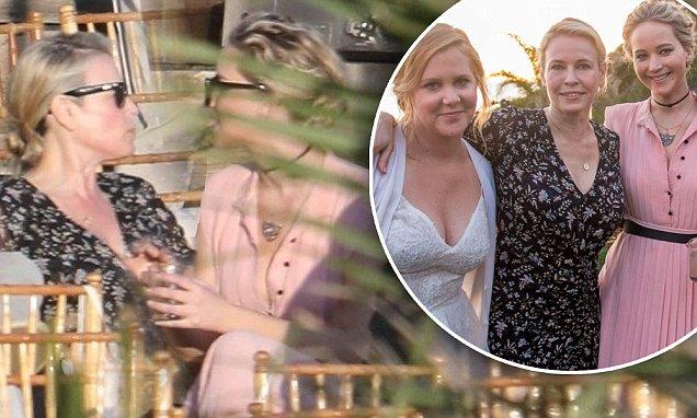 New BFFS! Jennifer Lawrence chats up Chelsea Handler during Amy Schumer       's surprise Malibu wedding