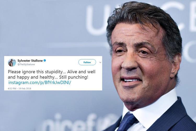 Sylvester Stallone dead hoax Rocky star tells fans hes alive and well after rumours of his death sweep social media
