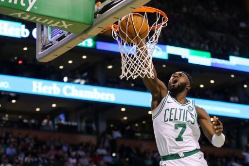 WATCH Scary fall after a dunk by Jaylen Brown of Boston Celtics