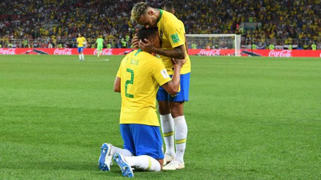 Serbia vs Brasil Neymar and Thiago Silva make up and celebrate together MARCA in English