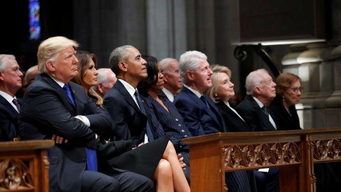 There were some awkward moments at George HW Bushs funeral