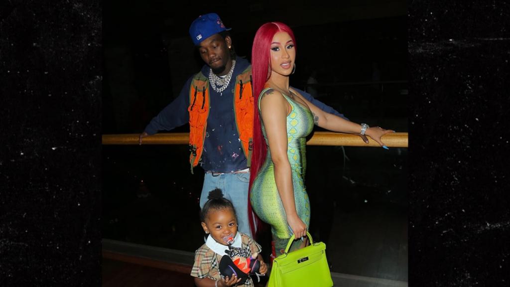 Cardi B, Offset & Kulture Out for Dinner to Celebrate Father's Day