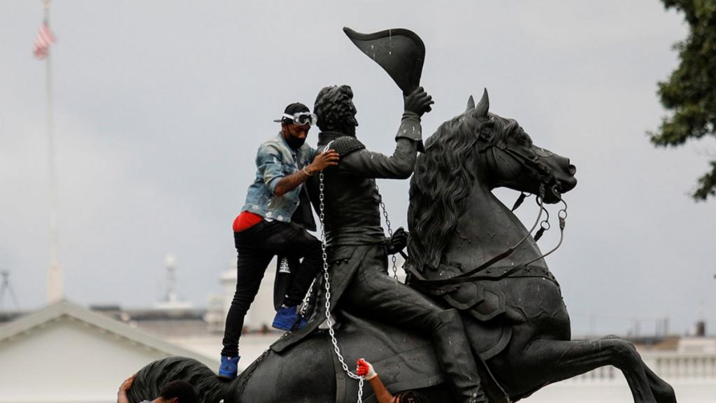 Protesters In D.C. Trying To Tear Down Andrew Jackson Statue