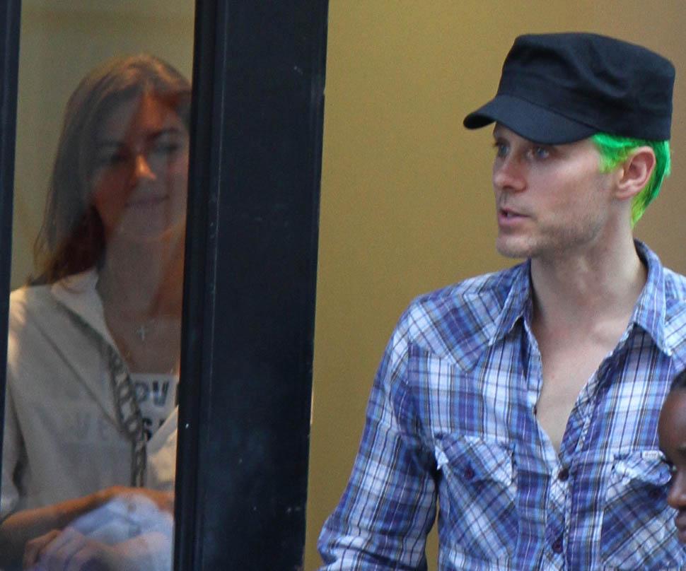 Jared Leto with model Valery Kaufman in New York City, August 3, 2015