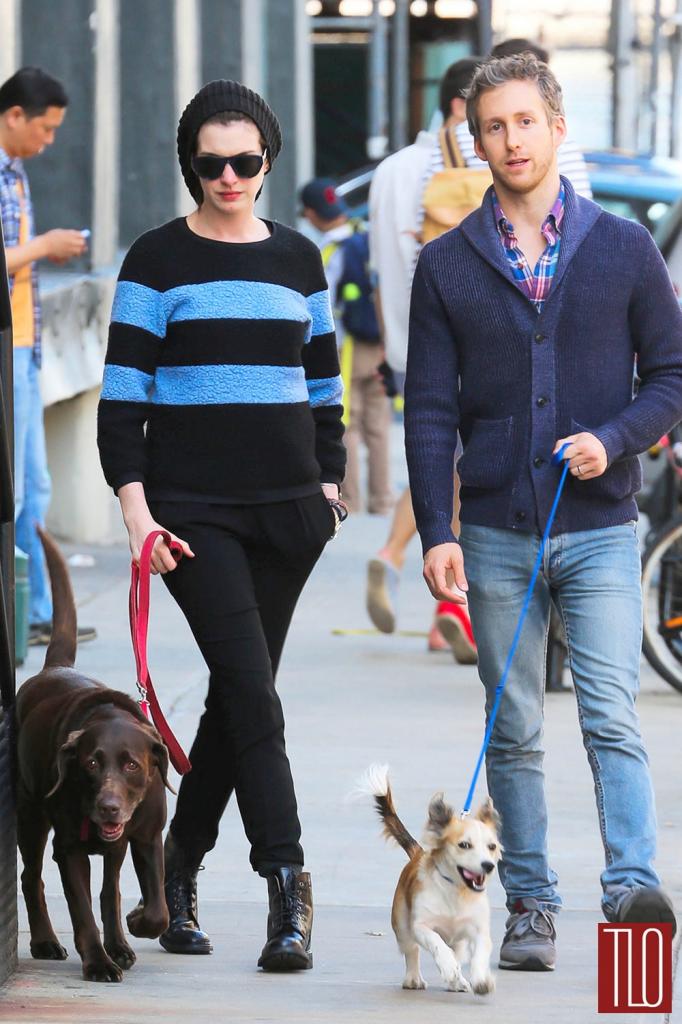 Anne Hathaway And Adam Shulman Out And About In NYC   Tom + Lorenzo