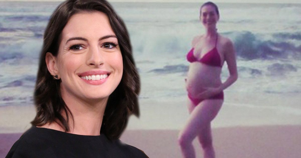 Anne Hathaway Shows Off Her Growing Baby Bump In Bikini Shot And