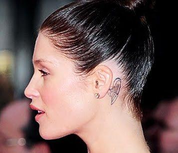 Gemma Arterton Behind Ear Tattoo Design   Tattoo Designs   We