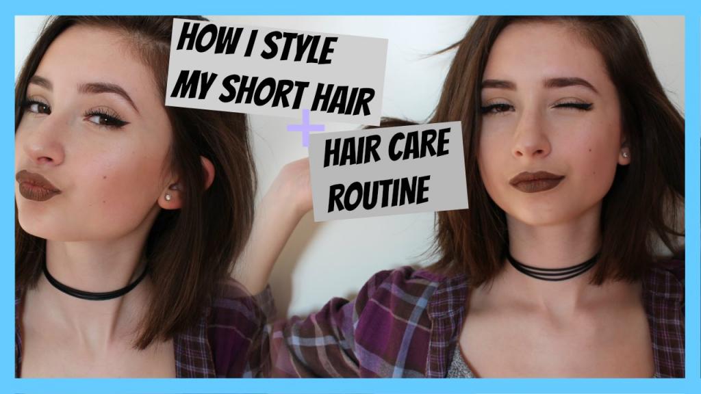 HOW I STYLE MY SHORT HAIR + HAIR CARE ROUTINE - YouTube