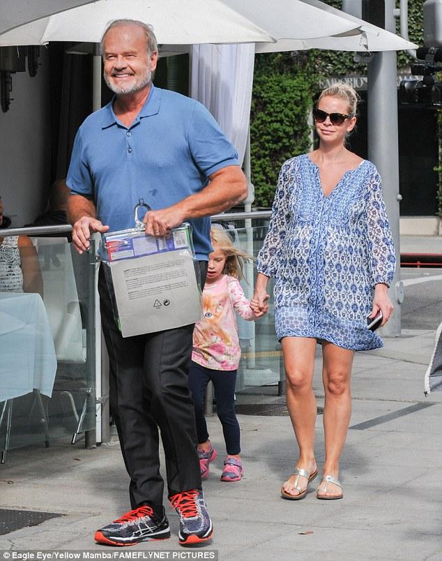 Kelsey Grammer With Pregnant Wife Kayte Walsh Hile Waiting For His
