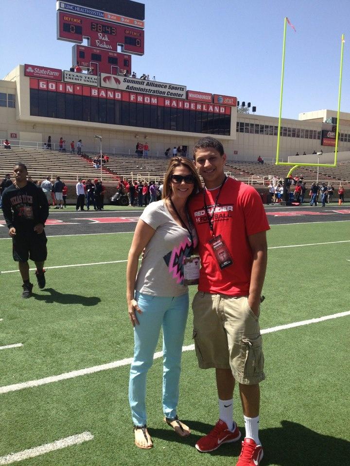 Patrick Mahomes And Mom At Texas Tech Spring Game. Patrick Committed