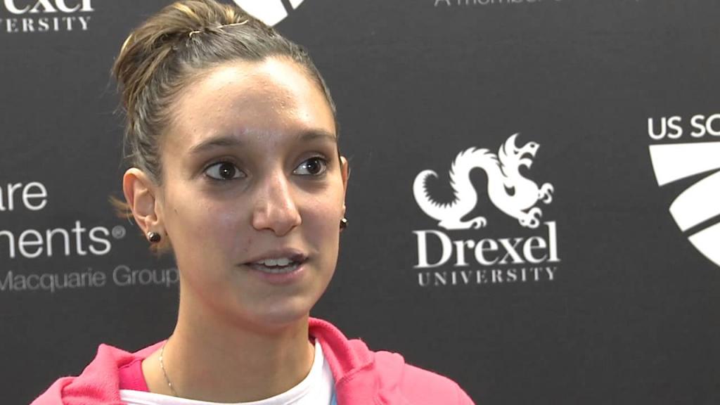 Squash: Camille Serme Post Game, US Open Qfs - YouTube