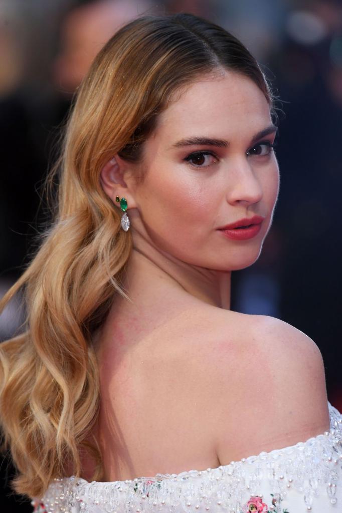 LILY JAMES at The Guernsey Literary and Potato Peel Pie