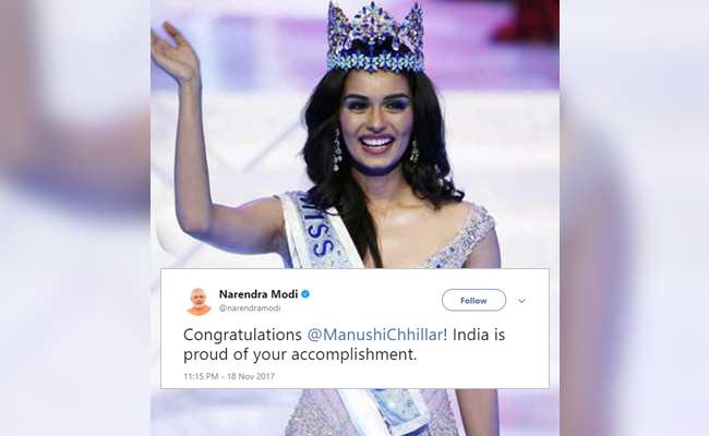 Miss World 2017: Manushi Chhillar Crowned Miss World 2017. Wishes