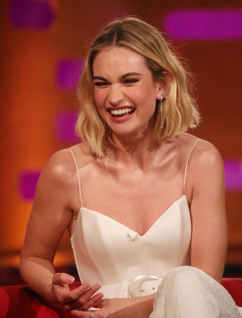Lily James During the filming for the Graham Norton Show