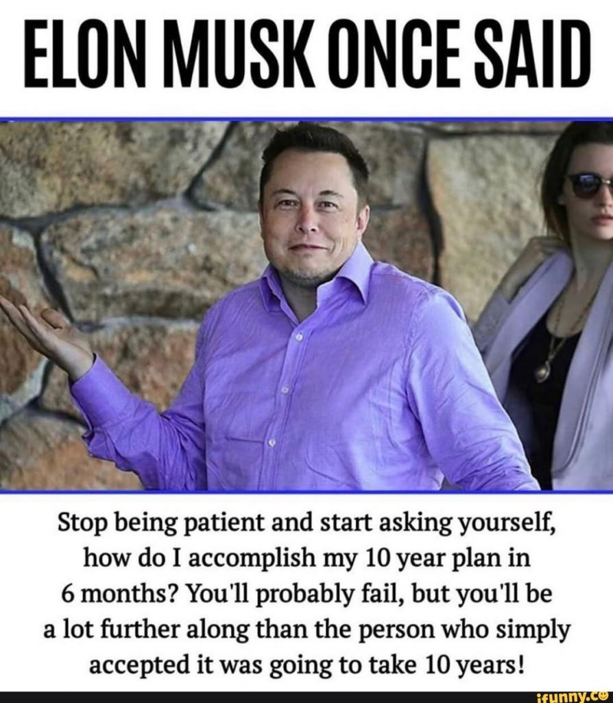 ELON MUSK ONCE SAID Stop being patient and start asking yourself, how