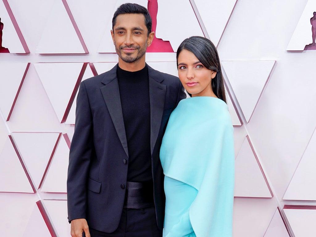 Riz Ahmed fixes his wife Fatima Farheen Mirzas hair on