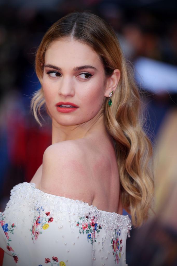 LILY JAMES at The Guernsey Literary and Potato Peel Pie