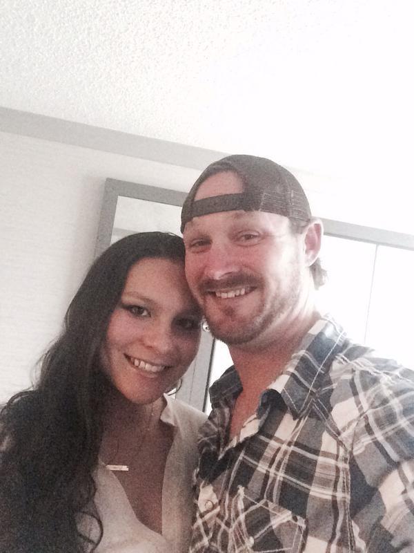 Travis Wood with his wife Brittany Wood